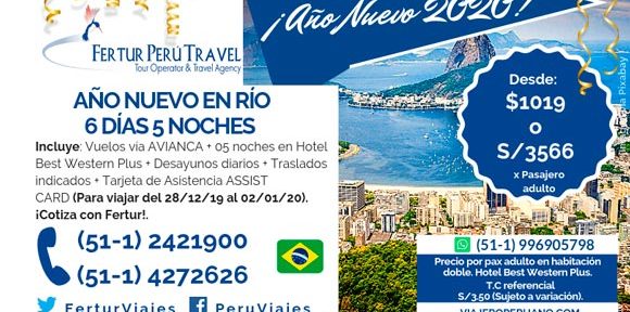 Año Nuevo en Río de Janeiro 2020: Paquete a Brasil 6 Días