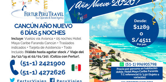 Paquete a Cancún Año Nuevo 2020 desde Lima - Todo Incluido